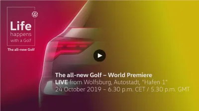 La 8ème génération de la Volkswagen Golf sera dévoilée officiellement le 24 Octobre 2019 à Wolfsburg.