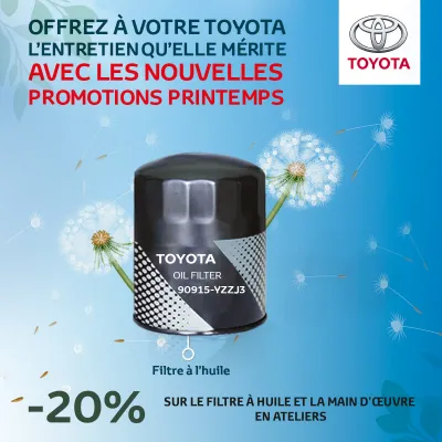 SAV : 20% de remise sur le filtre à l’huile chez Toyota Algérie
