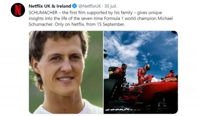 Netflix : Un documentaire sur M.Schumacher le 15 septembre