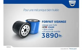 Forfait vidange à gagner avec Dacia Algérie