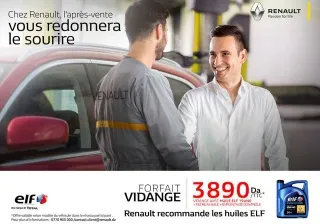 Renault Algérie : forfait vidange à partir de 3890 da