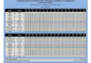 Nouvelle ligne ferroviaire Alger-Zeralda : détails des horaires