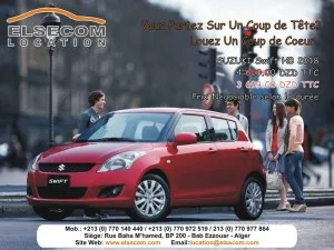 Suzuki Algérie loue ses Swift Hatchback (2018) à 3699 da TTC
