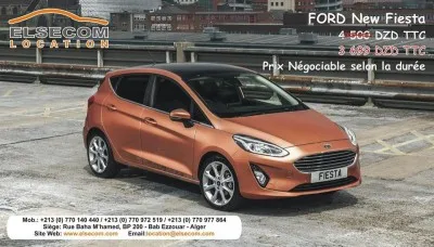 Elsecom Location : La New Ford Fiesta disponible à la location pour 3699 da/jour