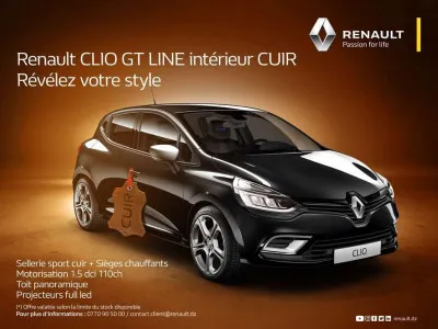 Renault Algérie : Sièges Sport CUIR pour la CLIO 4 GTline à 2.559.500 Da