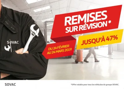 SOVAC : Remise allant jusqu&#039;à 47% sur les révisions SAV