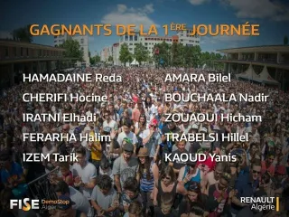رونو الجزائر: FISE الجزائر: الرابحون العشرة لليوم الأول