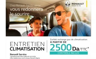 رونو الجزائر: صيانة التكييف بـ 2500 دج شامل كل الرسوم