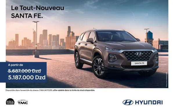 إطلاق Hyundai Santafe  الجديدة بتخفيض 500.000 دج