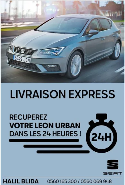 Seat Leon Urban livrable en 24h chez SEAT HCI Blida