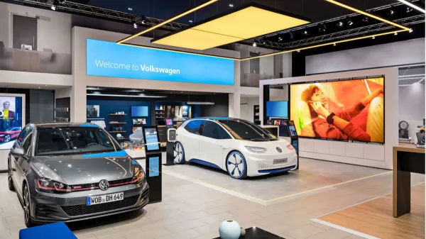 Volkswagen  تكشف عن شعارها الجديد خلال فعاليت معرض فرانكفورت للسيارات