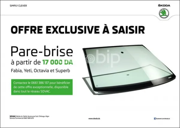 SOVAC / SKODA : Offre SAV sur les Pare-Brise