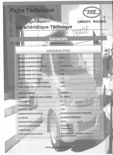 Chery Minitruck Frigo toujours disponible chez GM Trade