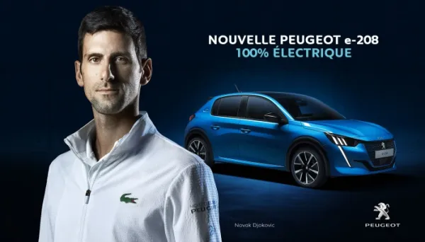 Lancement de la nouvelle campagne internationale PEUGEOT e-208 avec Novak Djokovic