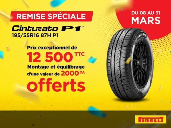 Pirelli Algérie : Promotion sur le pneu Cinturato