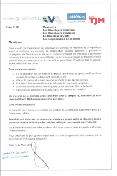 Groupe IVAL : Libération partielles des employés