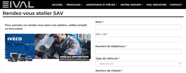 SAV : Prise de RDV en ligne chez IVAL