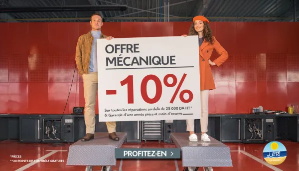 SAV : Suite offres « Eté Citroën », Remise de 10% à partir de 25 000 DA/HT de facture