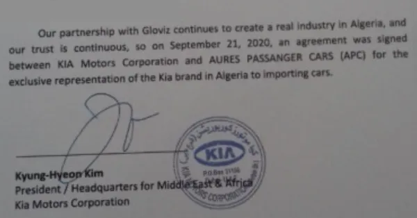 KIA : La marque KIA confirme « Aures Passenger Cars (APC) » comme représentant exclusif