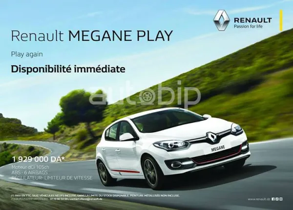 Renault Algérie : Disponibilité immédiate de la Mégane Play