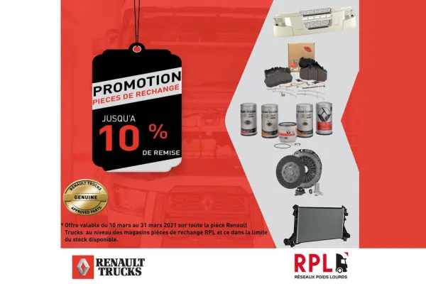 SAV : Promotion sur la pièce de rechange Renault Trucks chez RPL