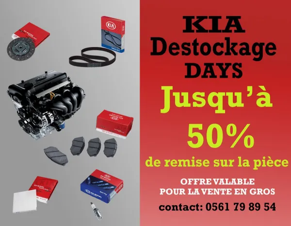 Kia Motors Algérie : des remises de 50 % sur des lots de pièces détachées destinés à la vente en gros