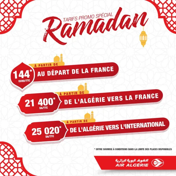 Air Algérie: des offres promotionnelles pour le Ramadan 2023