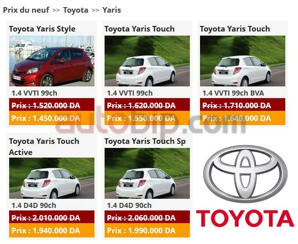 70 000 DA de remise sur la Toyota Yaris