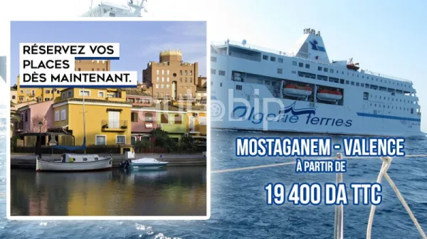 Transports maritime : Mostaganem – Valence à partir de 19 400 da TTC