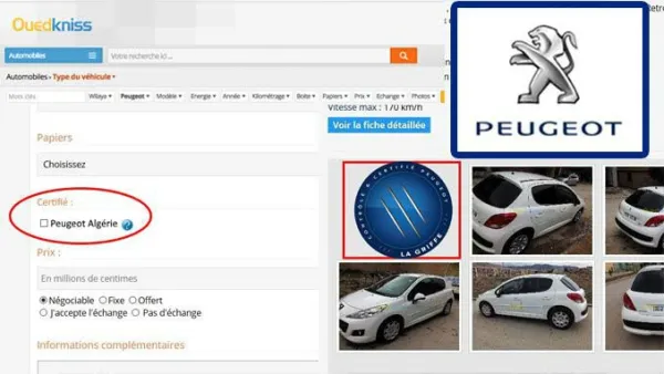 Peugeot Algérie lance « La Griffe » : aide à la vente de véhicules d’occasion en partenariat avec ouedkniss