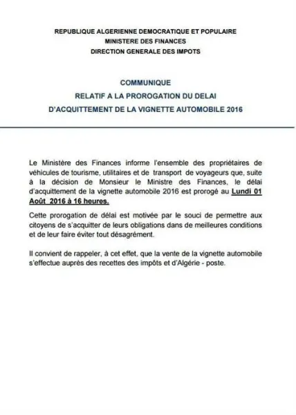 Vignette automobile 2016 : la vente prolongée jusqu’au 1er Aout