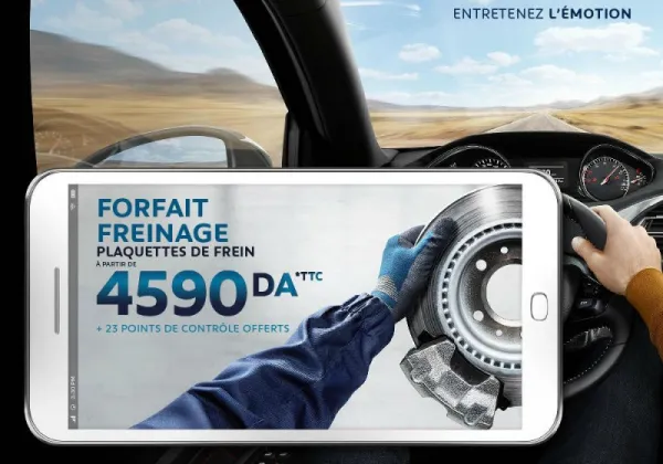 Peugeot Algérie : forfait freinage à partir de 4590 DA