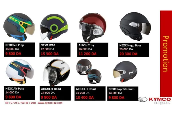 Kymco Algérie : -30% sur tous les modèles de casques 