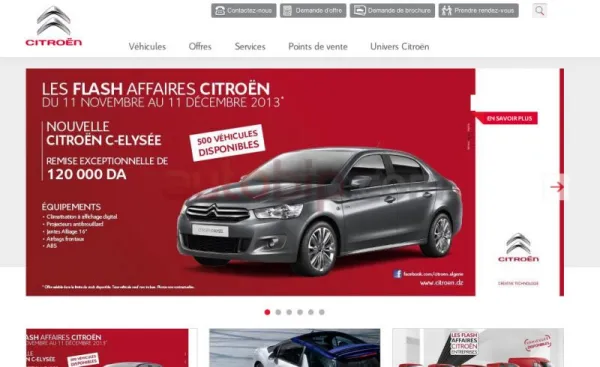 Nouveau site internet pour Citroën Algérie