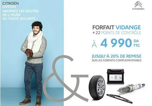 Citroën Algérie SAV / Forfait hiver : vidange + 22 points de contrôle à 4990 da