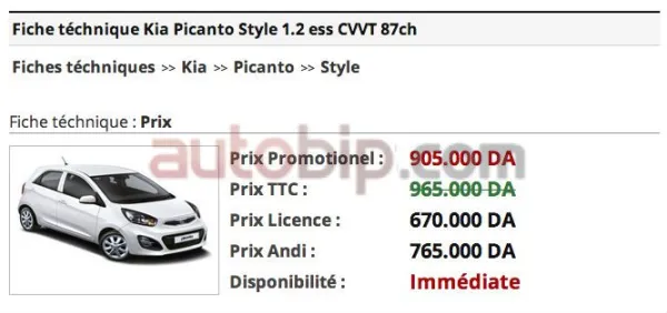 Le retour de Kia Picanto Style