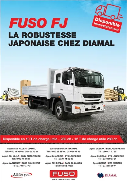 Diamal / Fuso : Disponibilité immédiate des Fuso FJ 10 et 12T