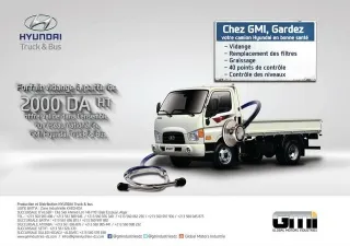 Global Motors Industries : forfait vidange à partir de 2000 da/HT sur les camions Hyundai