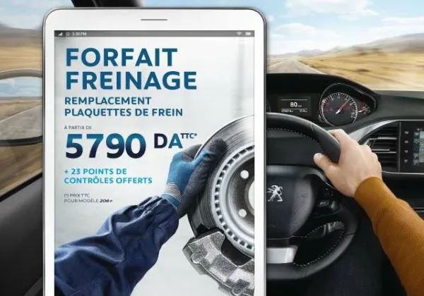 Peugeot Algérie : le forfait freinage proposée à partir de 5790 da TTC