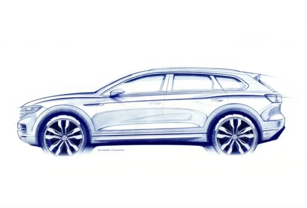 Nouveau Volkswagen TOUAREG : Premier croquis officiel