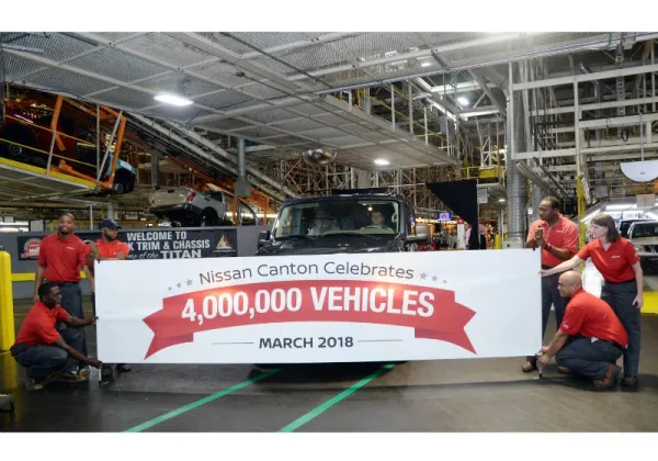 L&#039;usine de Nissan de Canton aux USA féte la production de 4 millions de véhicules