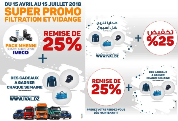 IVAL lance le pack "Mhenni" avec -25% la vidange de la gamme IVECO