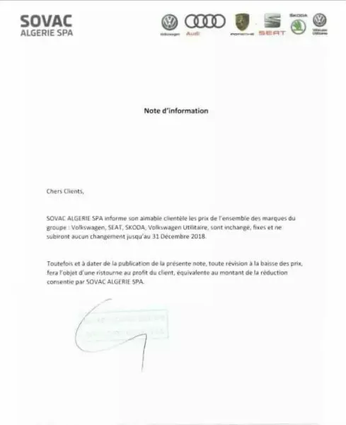 Sovac annonce que les tarifs de ses modéles resteront inchangés