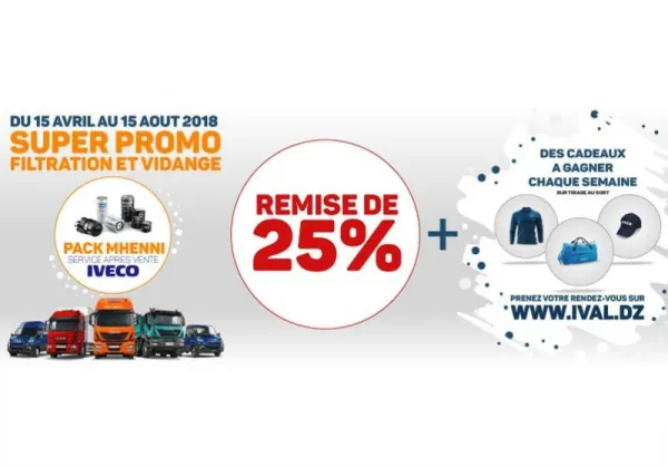 Ival : Le pack "Mhenni" avec -25% sur la vidange de la gamme IVECO se prolonge jusqu’au 15 Août