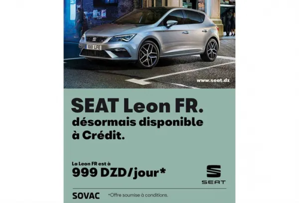 SOVAC / SEAT : la LEON proposée à crédit à partir de 999 da/jour