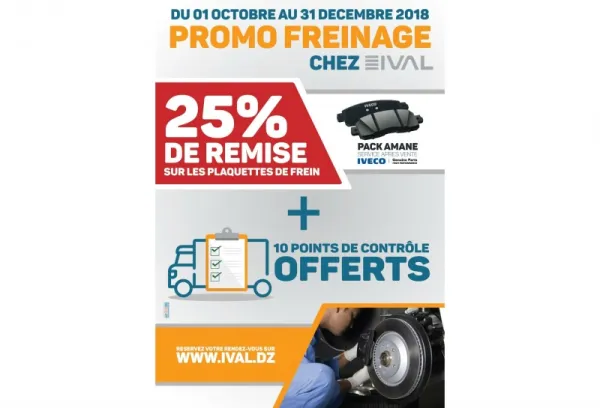 Ival / Iveco : Remise de 25 % sur les plaquettes de Frein IVECO