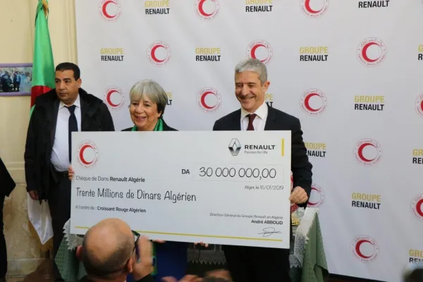 Renault Algérie a reversé 30 millions de dinars au croissant rouge algérien